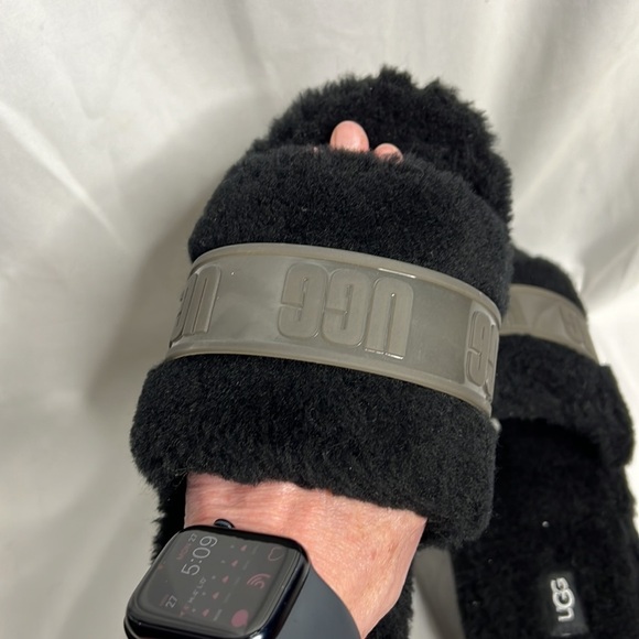 NWOT UGG Fluffita Clear Platform Slippers Sandals shoes in Black - Picture 6 of 9